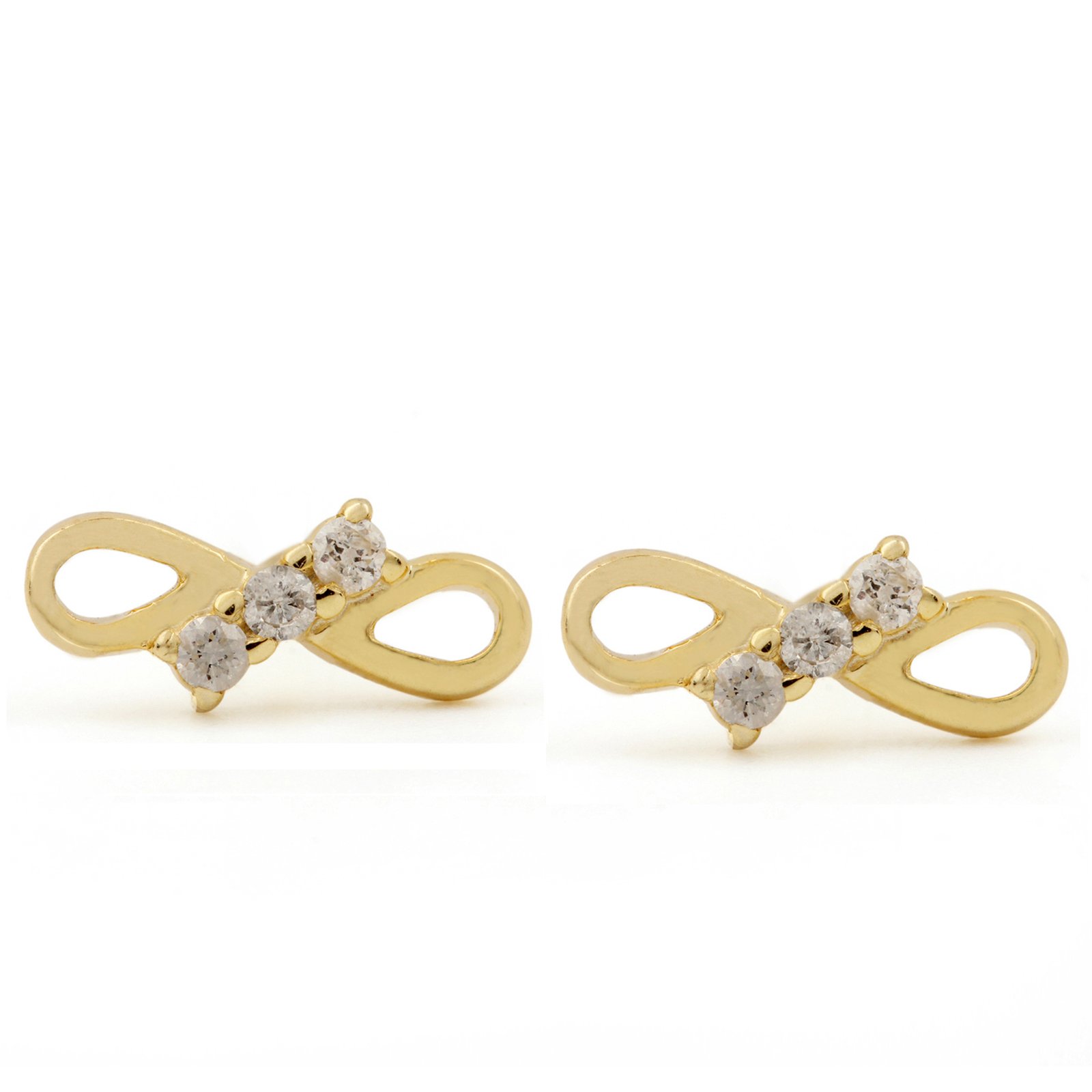 14k Solid Gold Natural Diamond Minimalist Stud Earrings