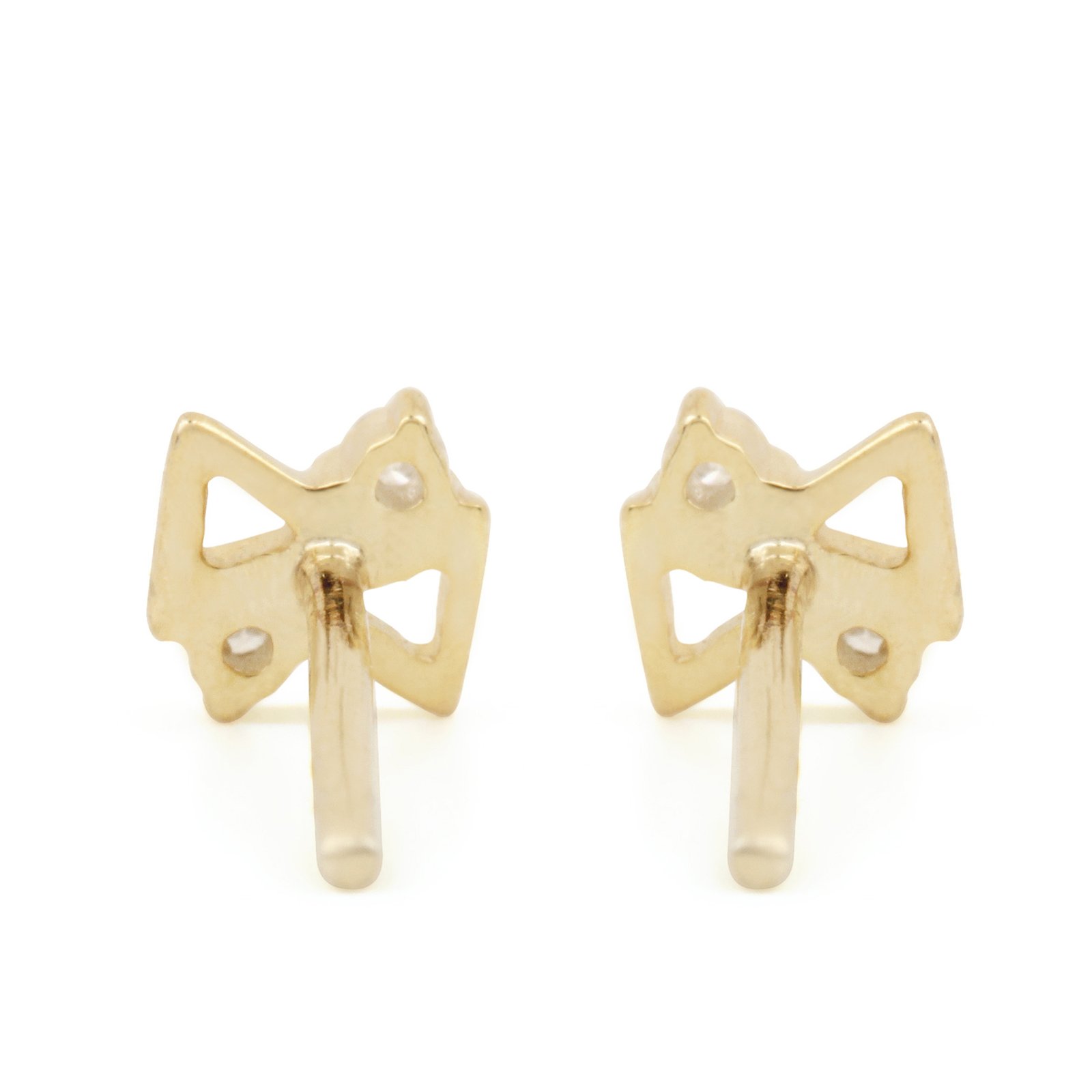 Solid 14k Gold Natural Diamond Minimalist Stud Earrings