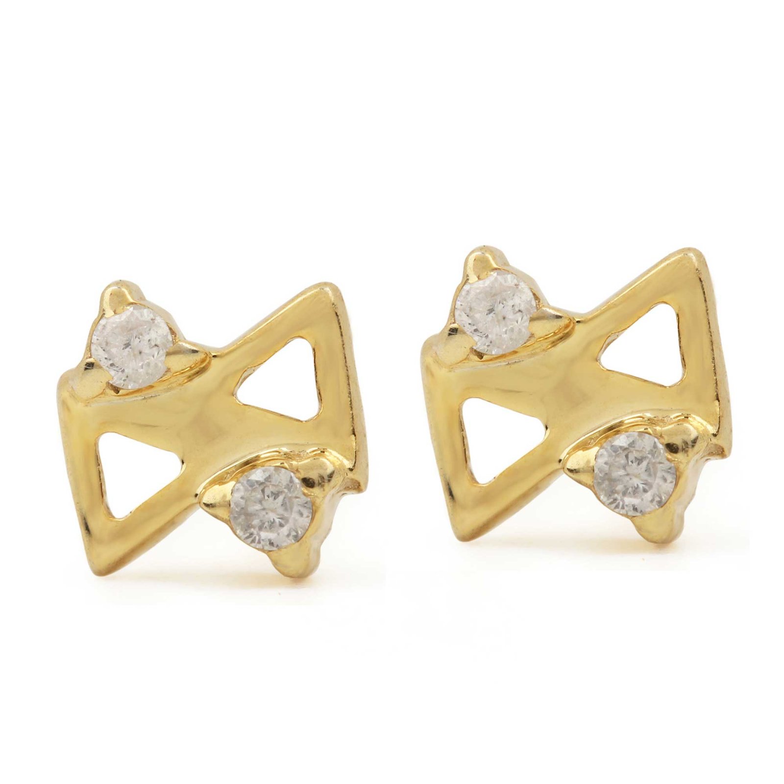 Solid 14k Gold Natural Diamond Minimalist Stud Earrings