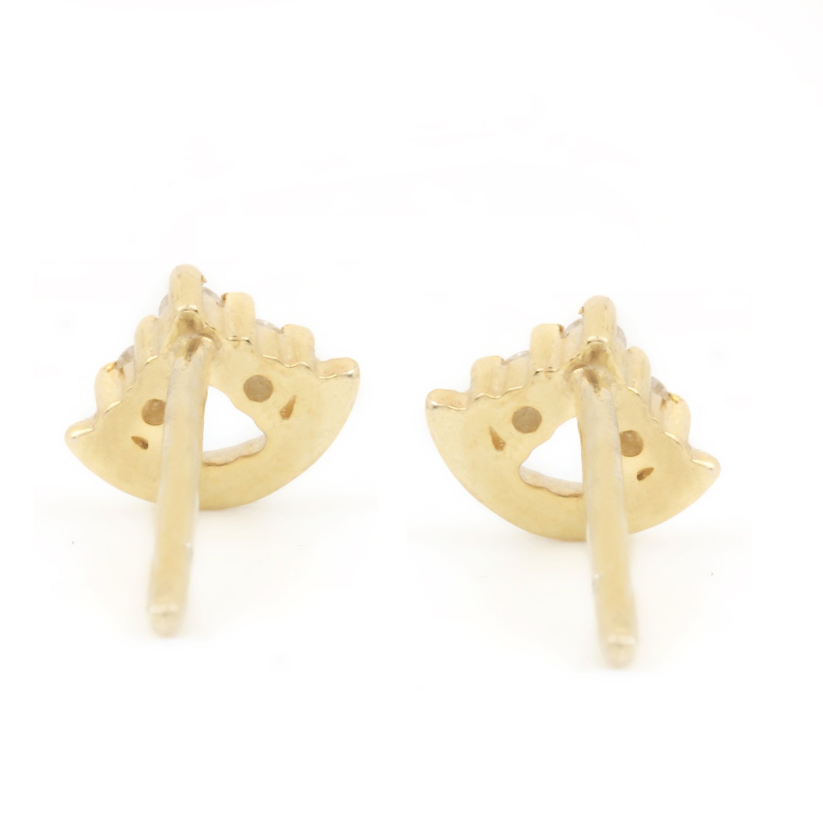 14k Solid Gold Natural Diamond Minimalist Stud Earrings