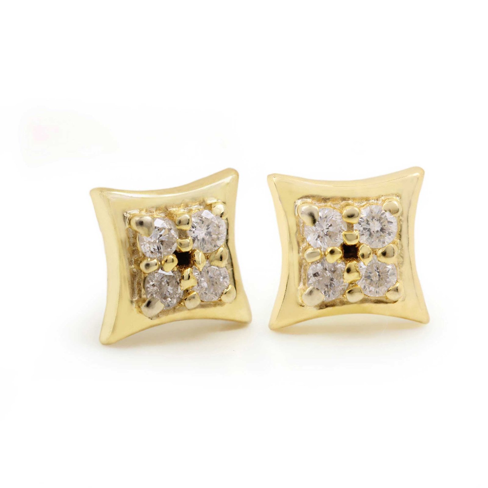 Solid 14k Gold Natural Diamond Minimalist Stud Earrings