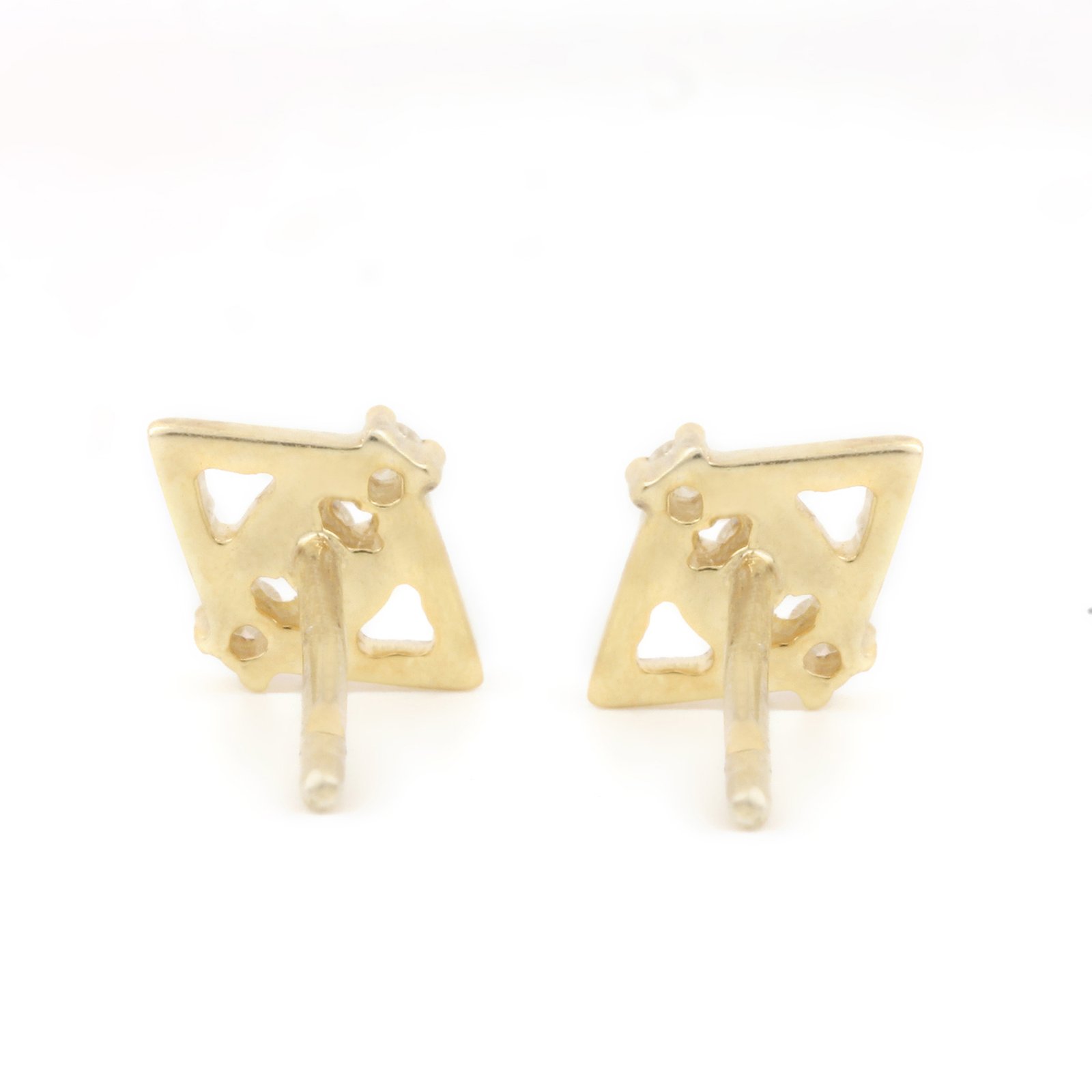 14k Solid Gold 0.10ct Natural Diamond Minimalist Stud Earrings