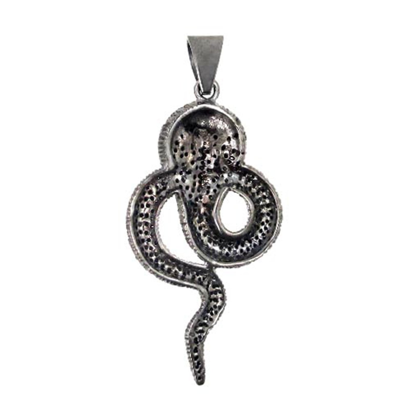 925 Sterling silver diamond snake pendant jewelry