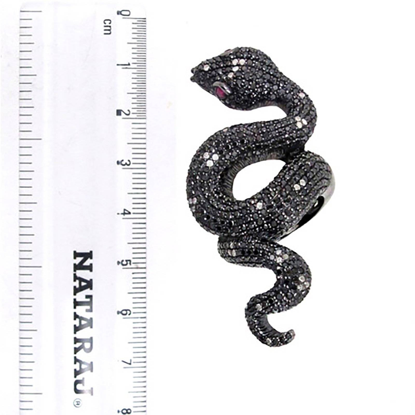 Black diamond snake ring vintage jewelry