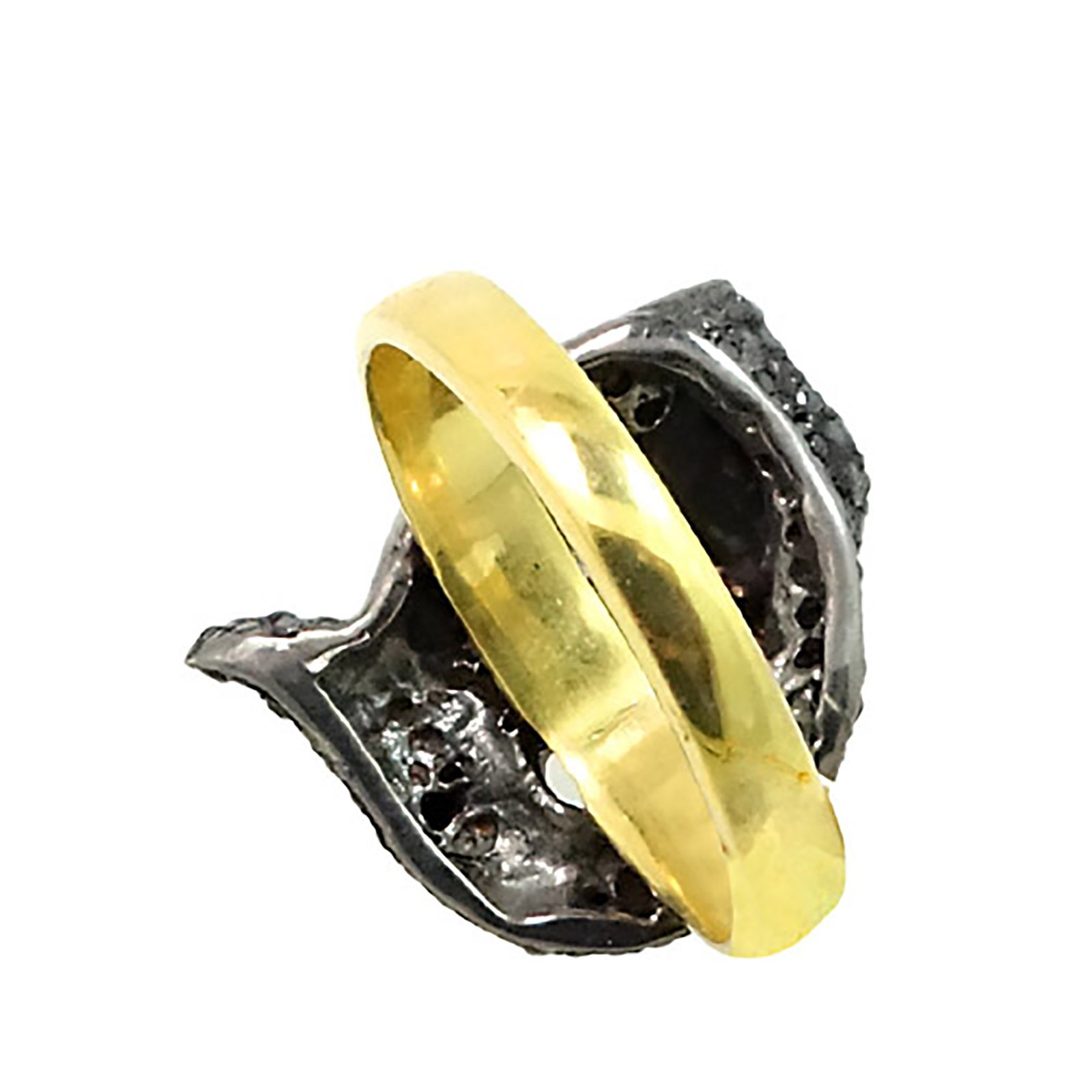 925 Silver diamond vintage black snake ring