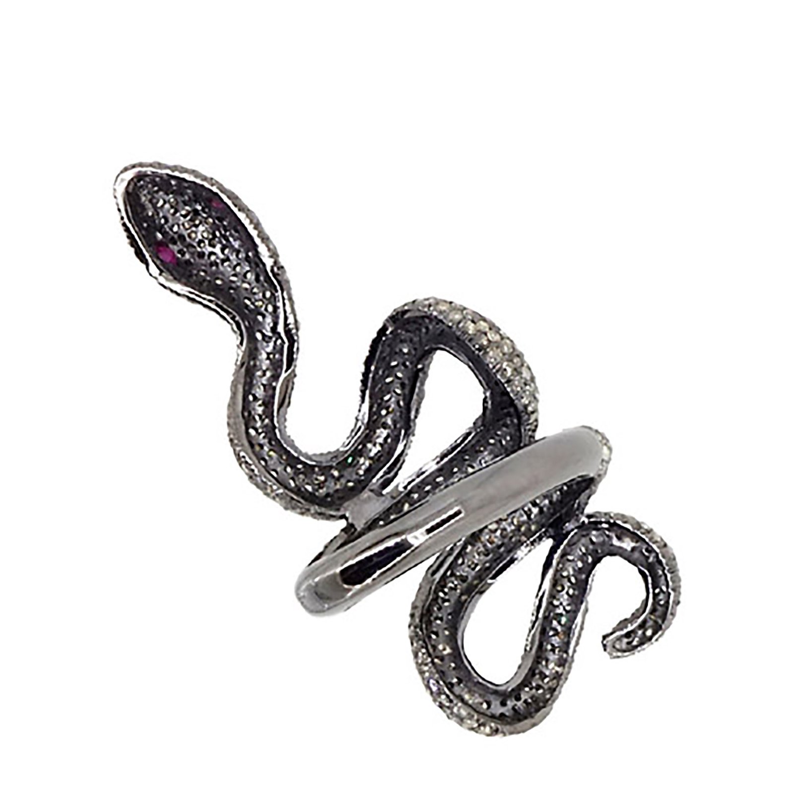 Natural diamond snake ring vintage jewelry