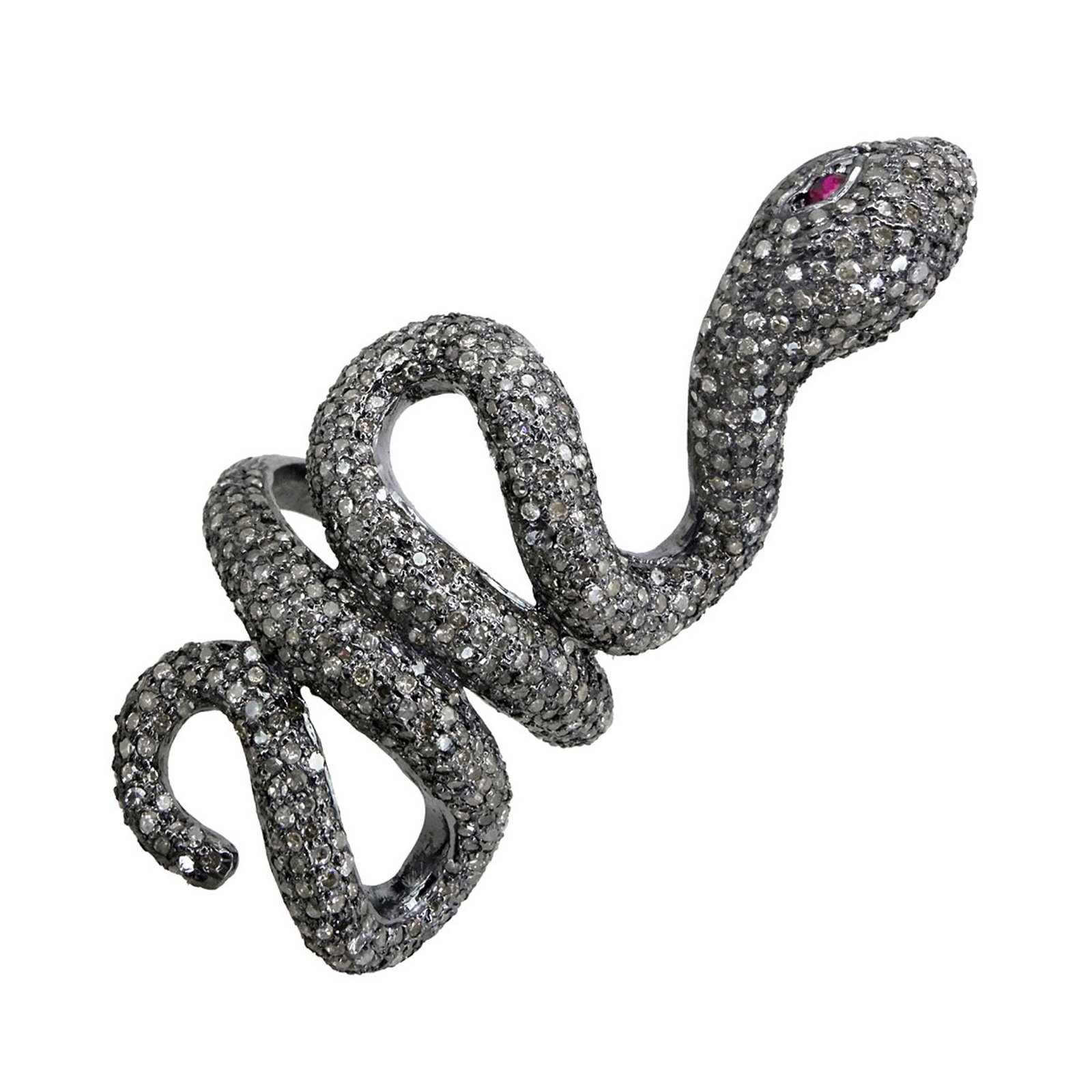 Natural diamond snake ring vintage jewelry