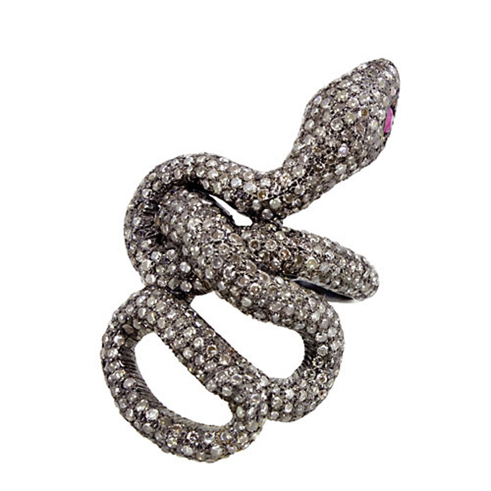 Snake ring vintage jewelry set in 925 silver