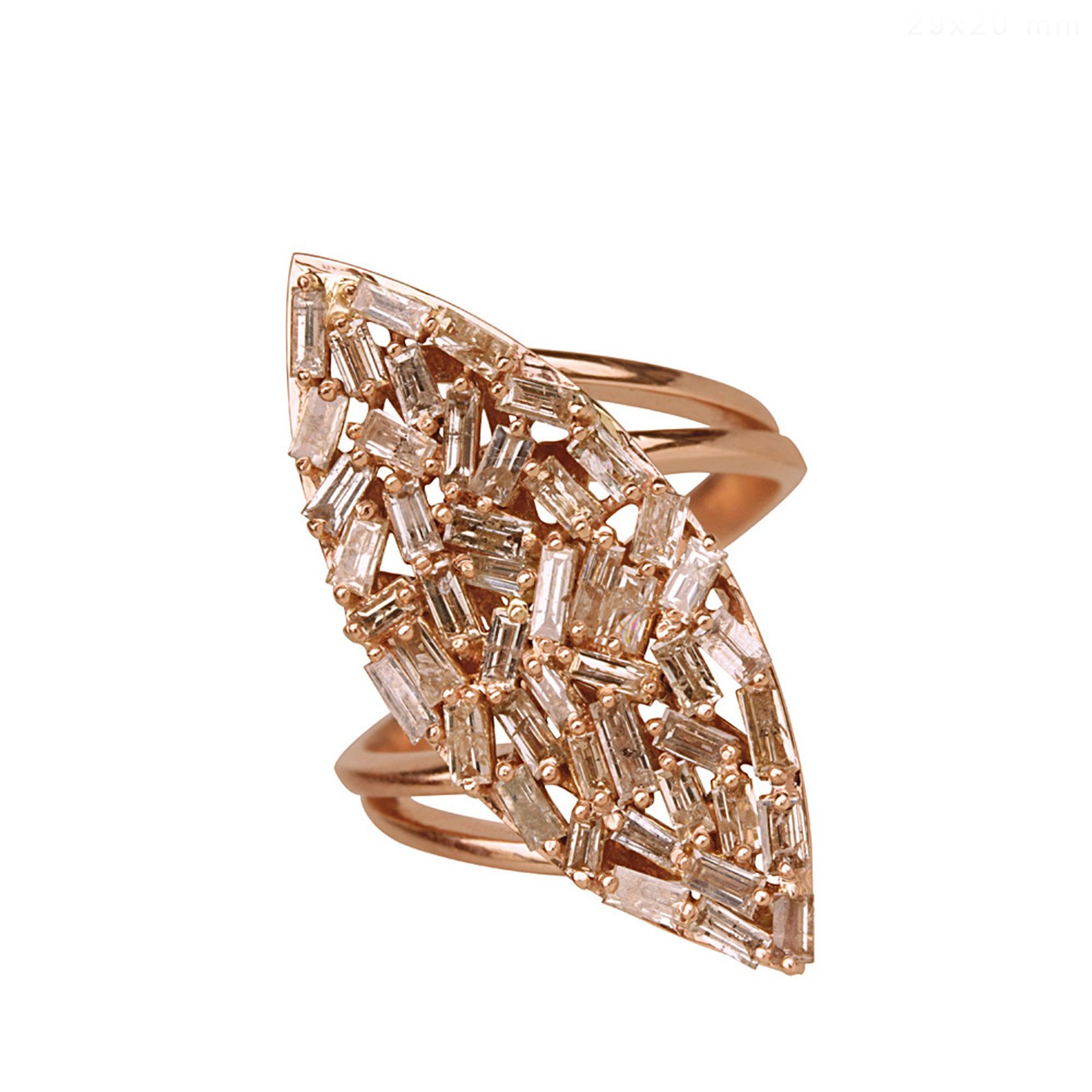18k solid gold baguette diamond designer ring fine jewelry