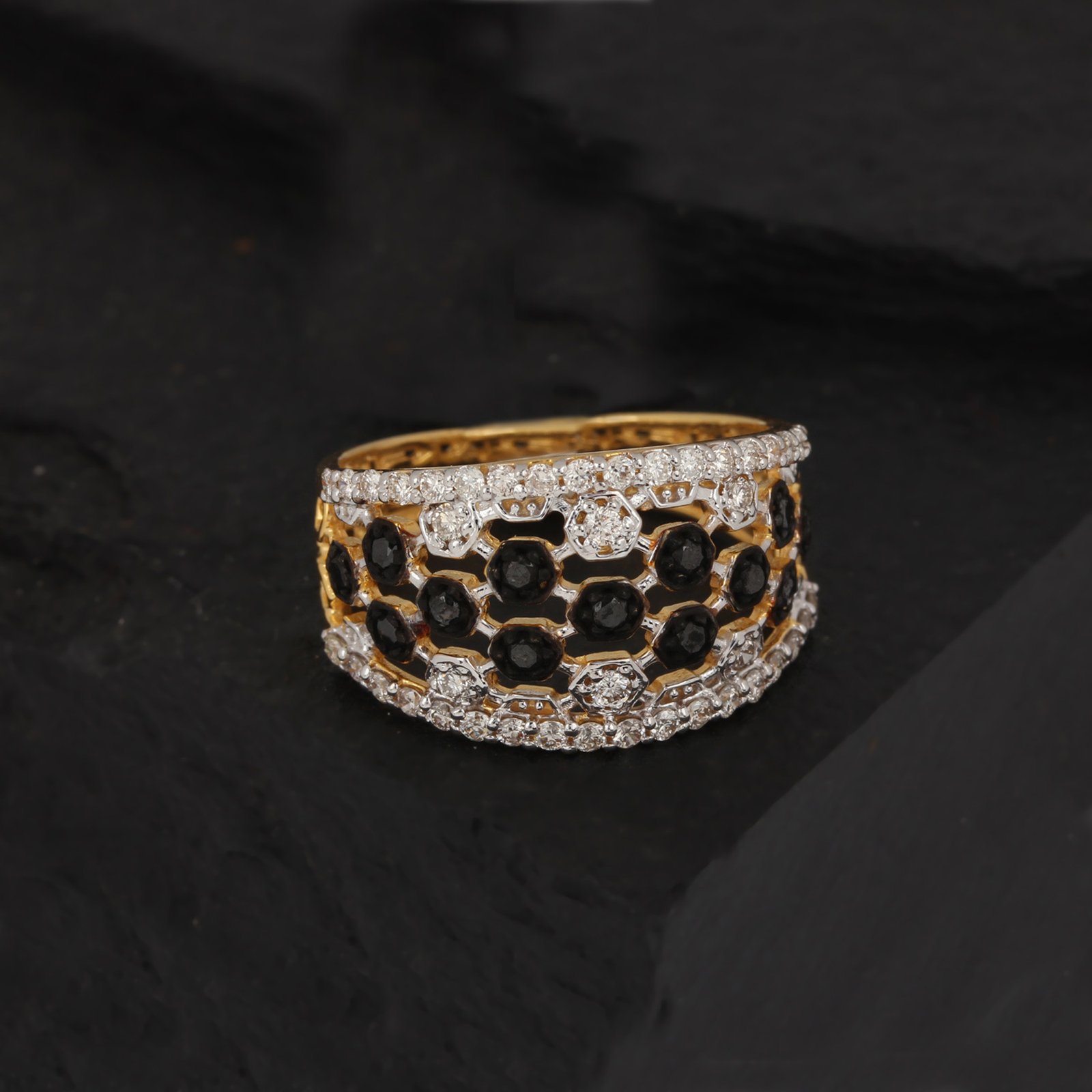 Gold Ring With Black Diamond