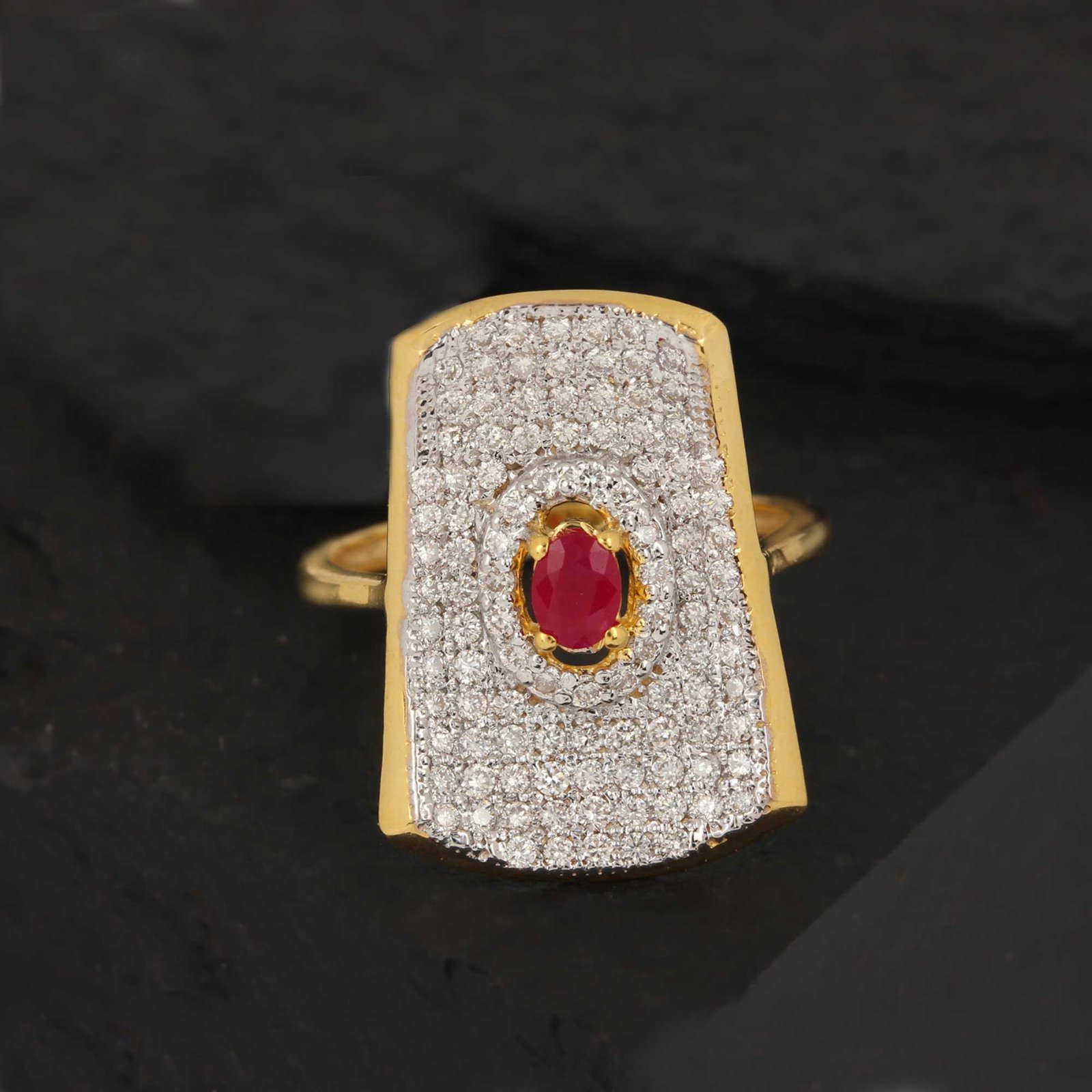 Beautiful ring with diamond ruby