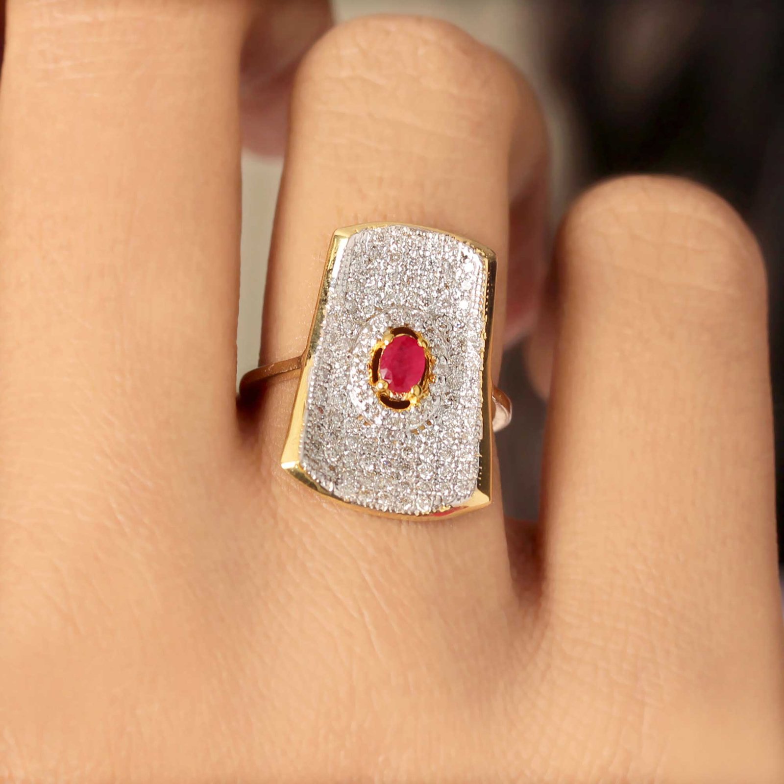 Beautiful ring with diamond ruby