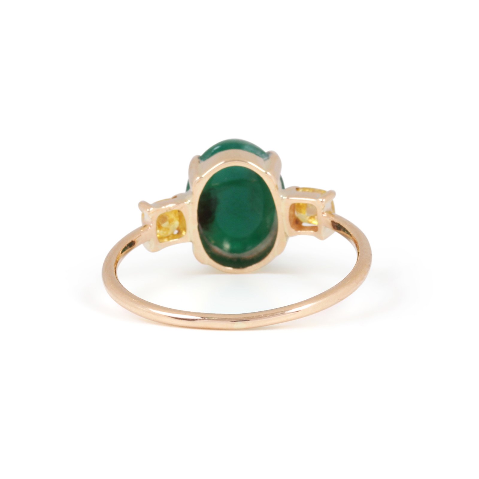 Natural Emerald Diamond Solid Gold Ring