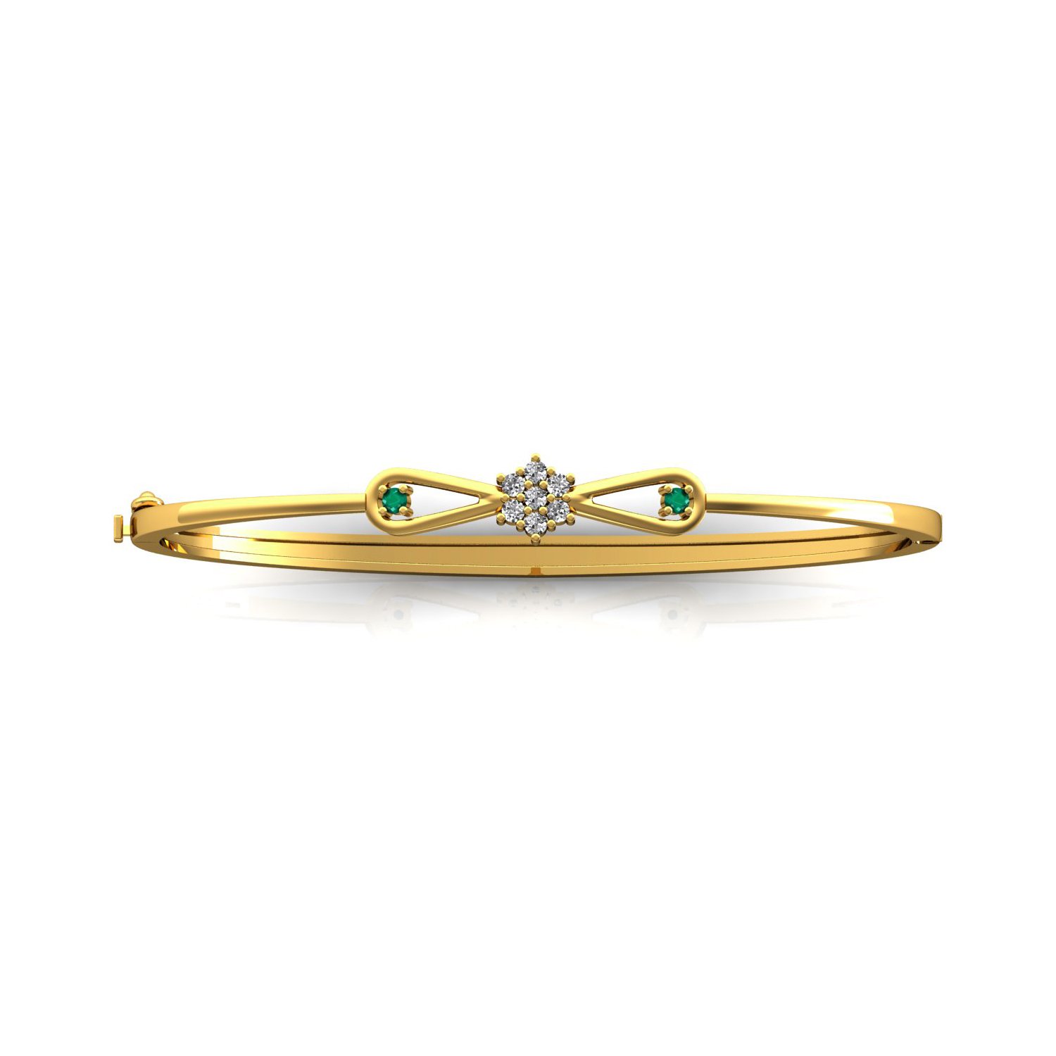 Emerald natural diamond gold bracelet