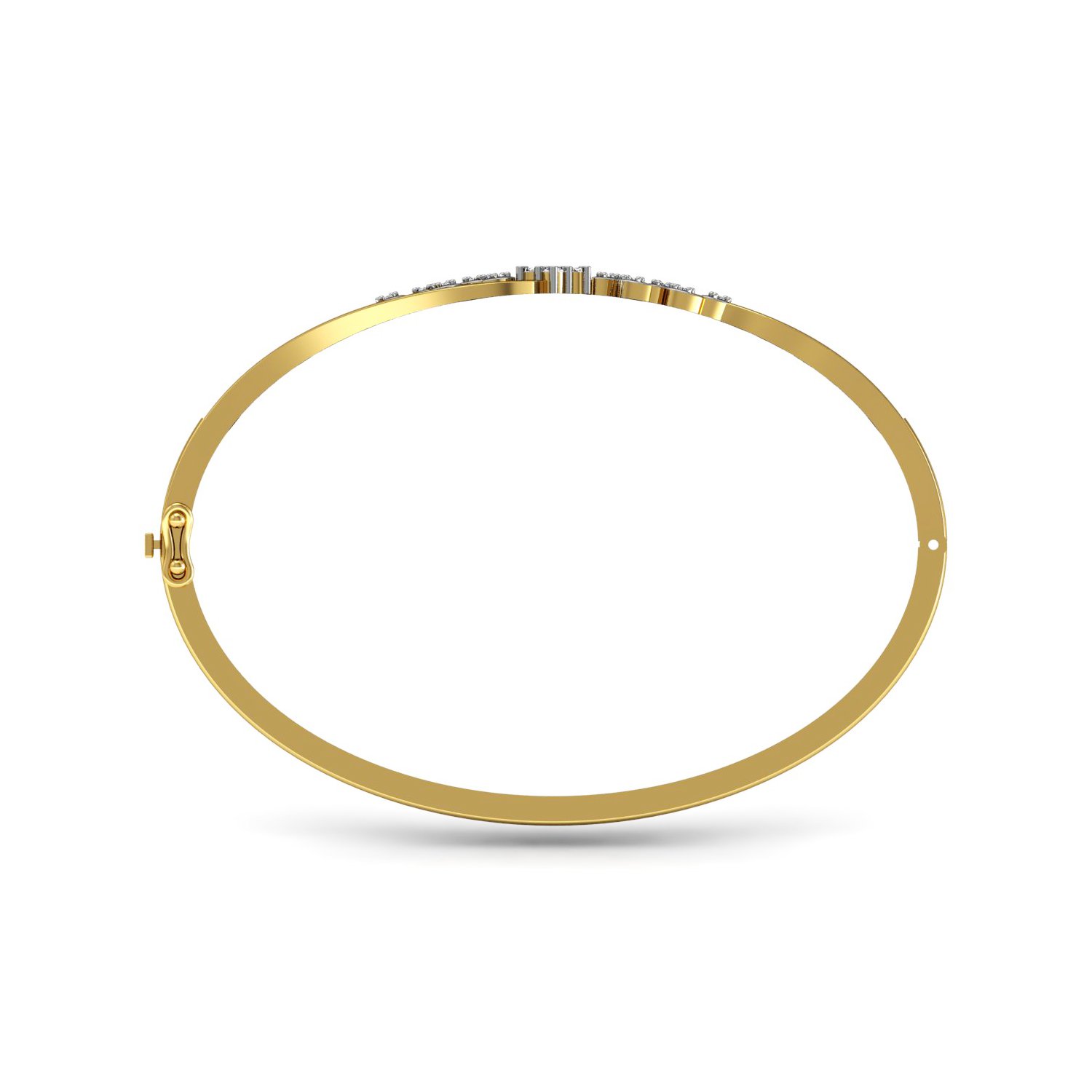 Solid gold real diamond openable bracelet