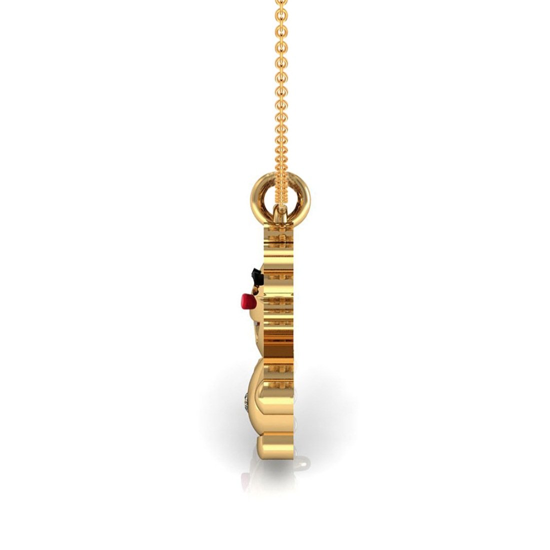 Enamel joker kids pendant with chain 18k gold diamond jewelry