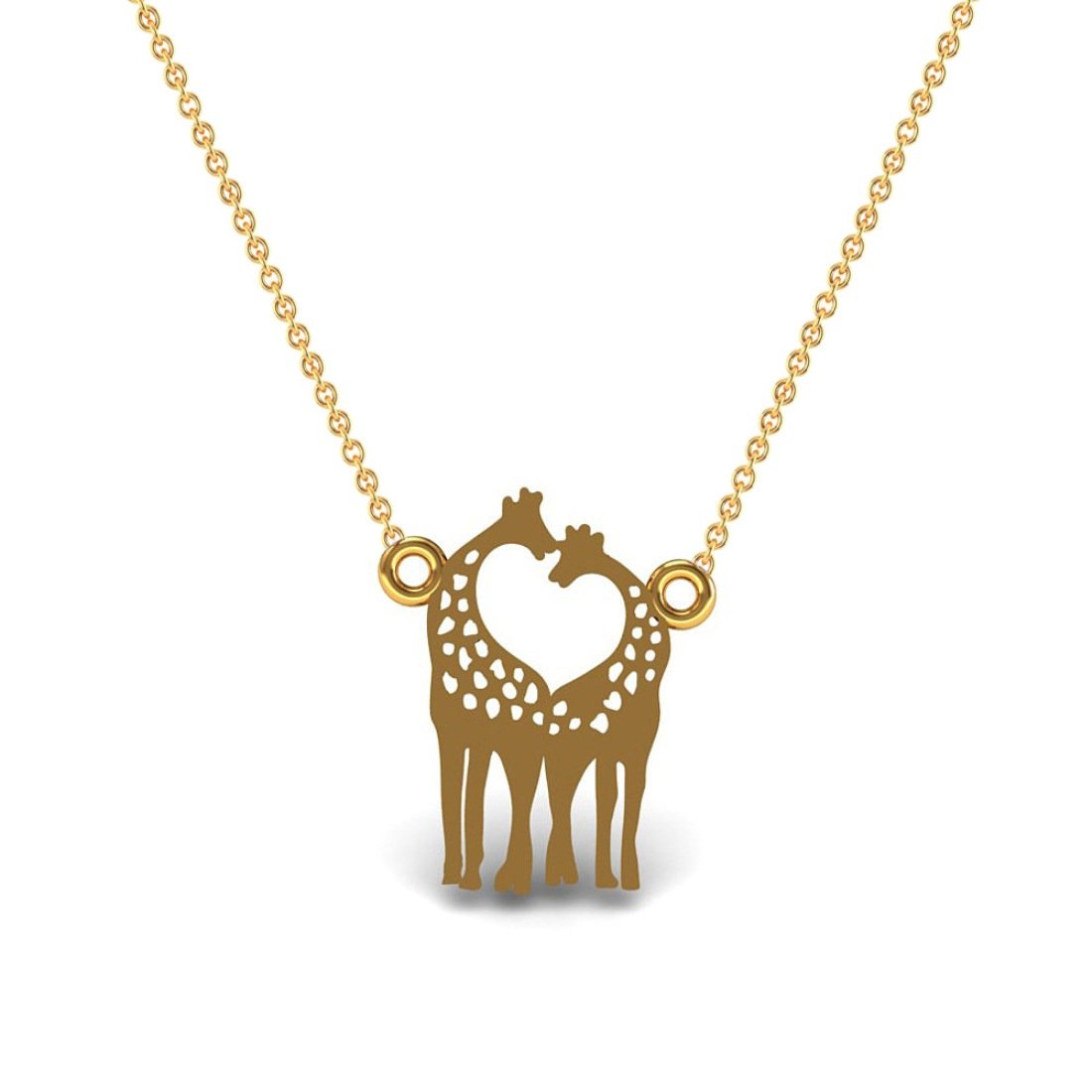 Giraffe shape gold pendant, 18k gold kids jewelry